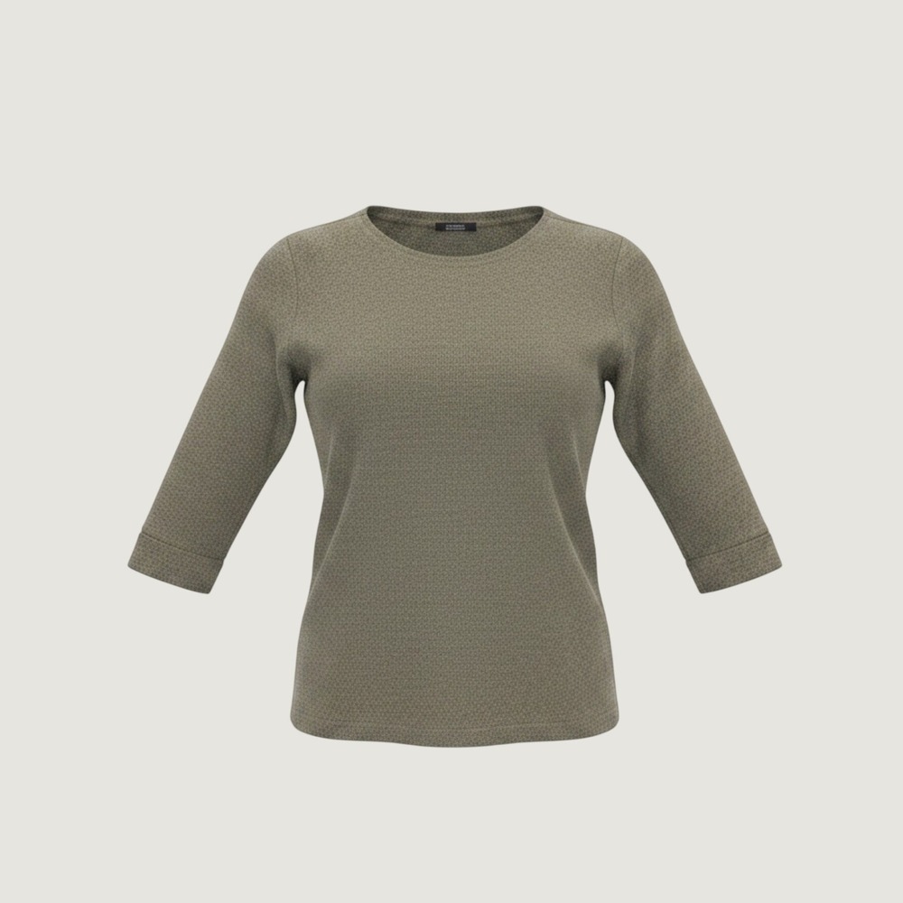 Textured Knit Long Sleeve Tee Med‎ Olive Vintage 90s Minimalist Layering Capsule
